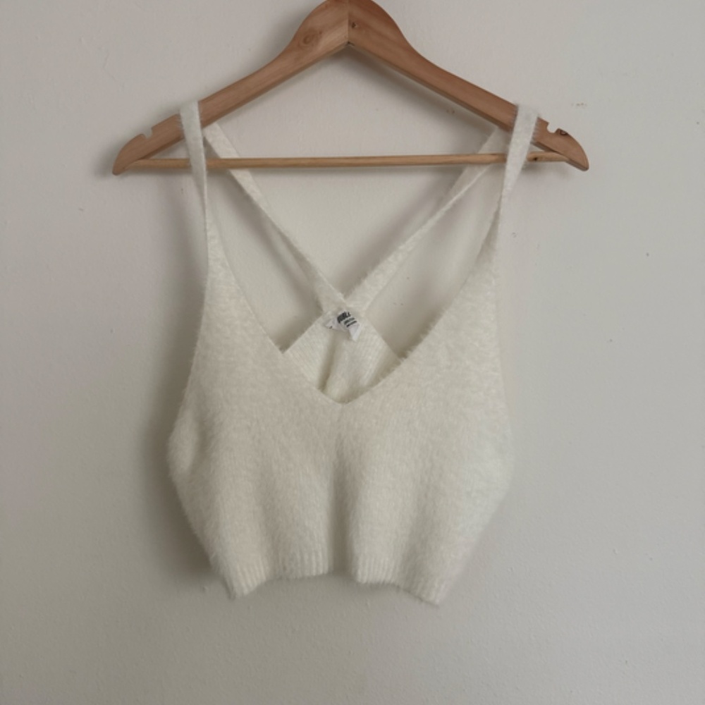 double zero cozy white crop tank
